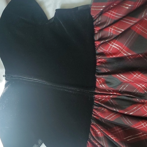NWT George Toddler Girls Flocked Mesh and Plaid Skirt Dress - Picture 9 of 10